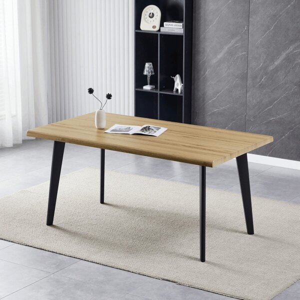 Jedálenský stôl HT-F4416 OAK divoký dub / čierny