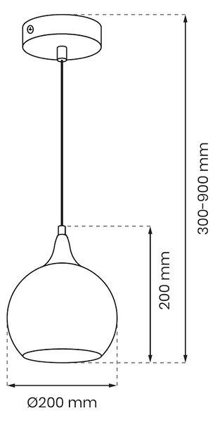 Závesné svietidlo Monte, 1x zlaté sklenené tienidlo, (fi 20cm), g