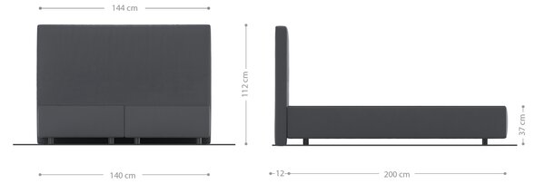 DELIFE Boxspring posteľ Dream-Well 140x200 cm mikrovlákno sivá