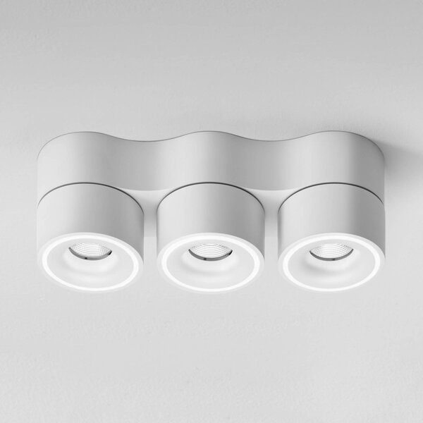 Egger DLS LED reflektor Clippo Trio, 3-plameňový, biely, stmievateľný, Biela / opálová, Pracovňa / Kancelária, Hliník, Moderný, Stropné svetlo