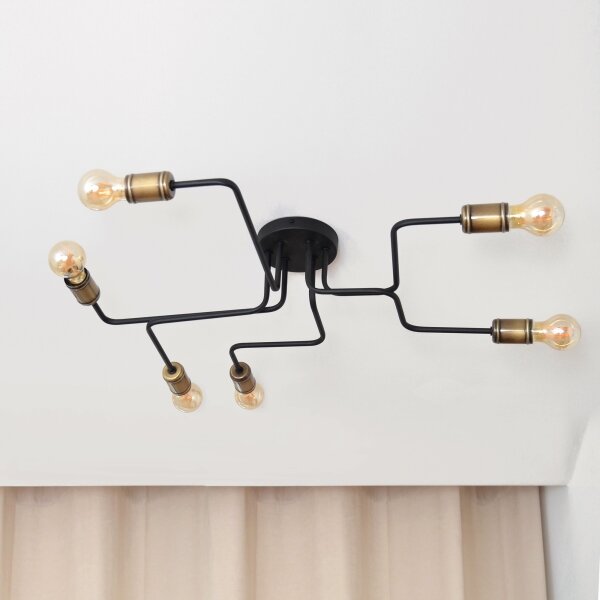 LED Prisadený luster TUBE 6xE27/15W/230V