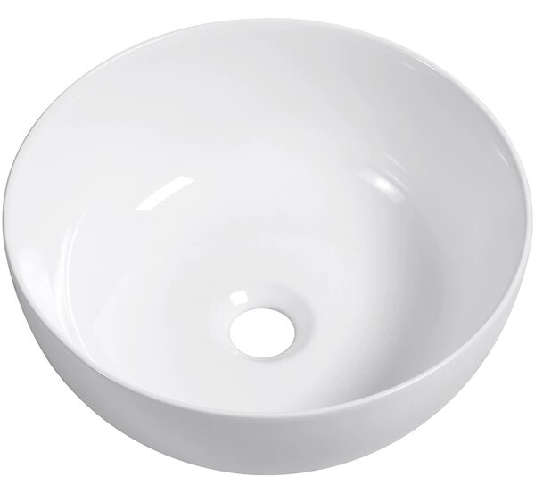 CERANO - Umývadlo keramické Elio - na dosku - biela lesklá - Ø 36 cm