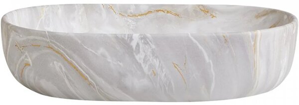 CERANO - Umývadlo keramické Deno - na dosku - mramor svetlý - 59x41 cm