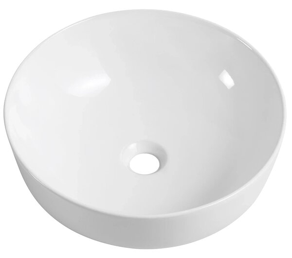 CERANO - Umývadlo keramické Marcello - na dosku - biela lesklá - Ø 42 cm