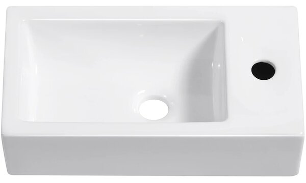 CERANO - Umývadlo keramické Vivo - závesné pravé - biela lesklá - 45,5x25 cm