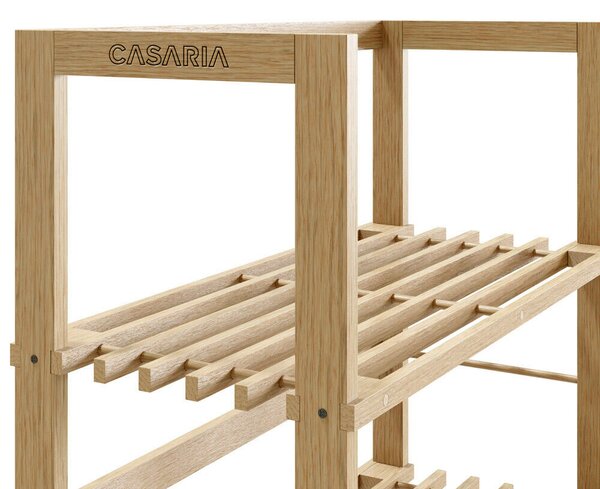 Drevený policový regál ÖLAND, 58x27x136cm, 5 políc, hnedá Casaria