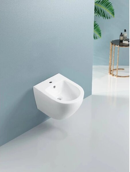 CERANO - Bidet závesný Verde - biela lesklá - 36x49 cm