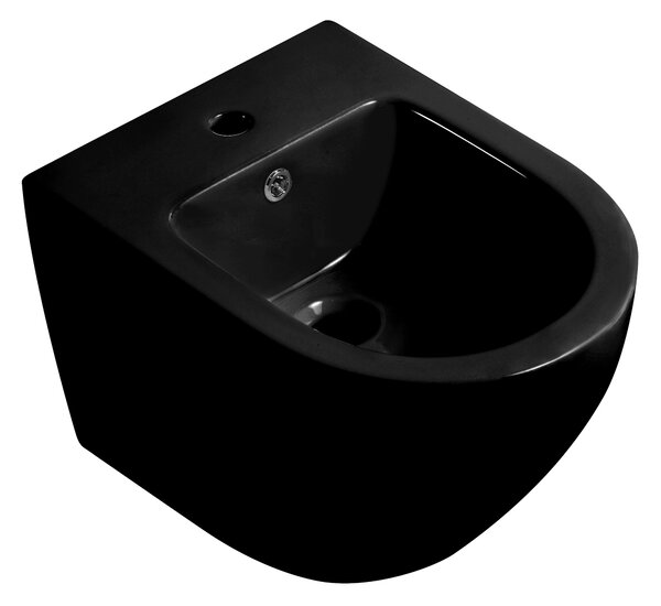 CERANO - Bidet závesný Verde - čierna lesklá - 36x49 cm