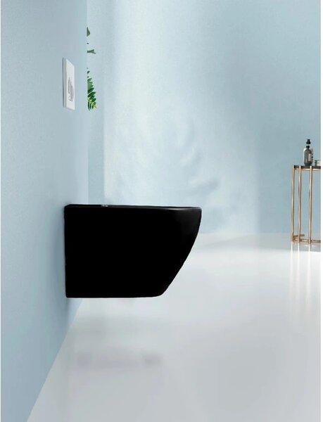 CERANO - Bidet závesný Verde - čierna lesklá - 36x49 cm