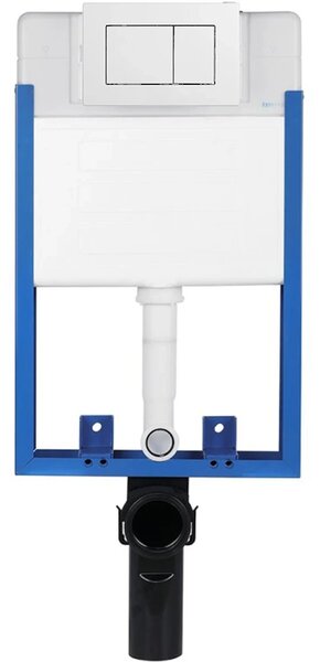 CERANO - Kompletný podomietkový WC set Lite/Norbi - biela lesklá - WC tlačidlo Classic, biele - na zamurovanie - 48,5x36,5 cm