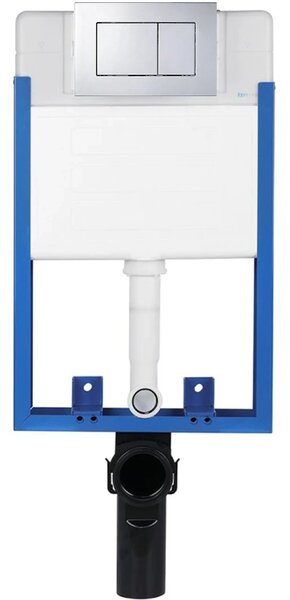 CERANO - Kompletný podomietkový WC set Lite/Dure - biela lesklá - WC tlačidlo Classic, chróm - na zamurovanie - 51x35 cm