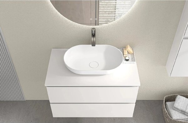 CERANO - Doska pod umývadlo Navira Slim - biela matná - 80x46x1, 8 cm