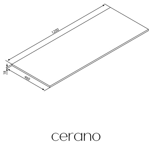 CERANO - Doska pod umývadlo Navira Slim - biela matná - 120x46x1, 8 cm