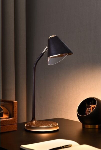 Immax 08971L - LED Stmievateľná stolná lampa FINCH LED/9W/12/230V hnedá/zlatá