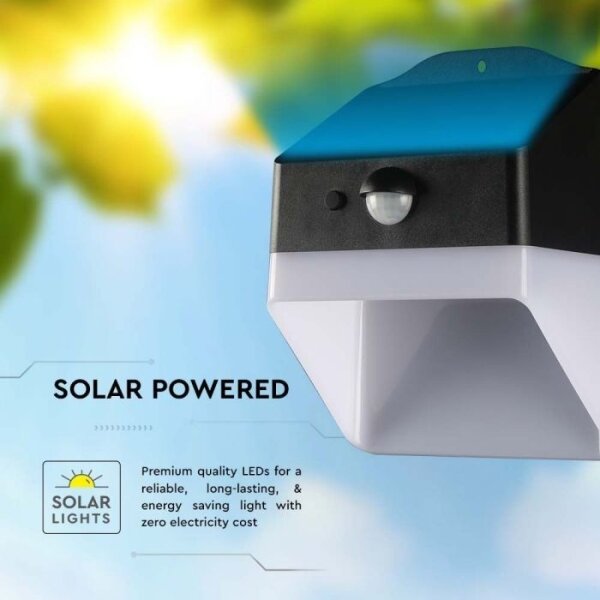 LED solárne nástenné svietidlo so senzorom LED/2W/3,7V 4000K IP65 1200 mAh