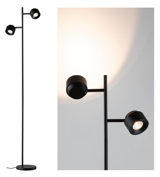 Paulmann Puric Pane I stojaca LED lampa, stmievač, Čierna, Obývacia izba / jedáleň, kov, Moderný