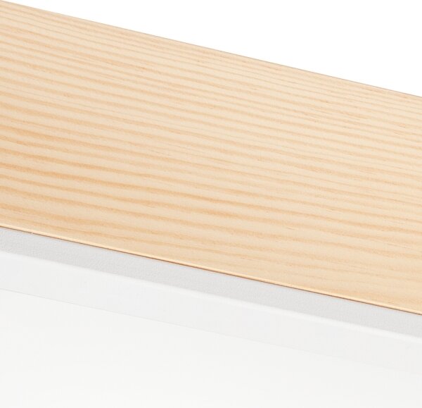 Stropné svietidlo NATURAL SQUARE 4xE27/15W/230V 39x39 cm borovica/biela
