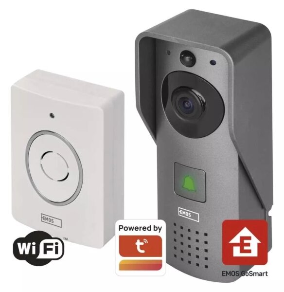 Bezdrôtový videozvonec GoSmart 12V 3xAA IP44 Wi-Fi Tuya so senzorom pohybu