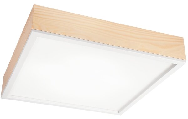 Stropné svietidlo NATURAL SQUARE 4xE27/15W/230V 48x48 cm borovica/biela