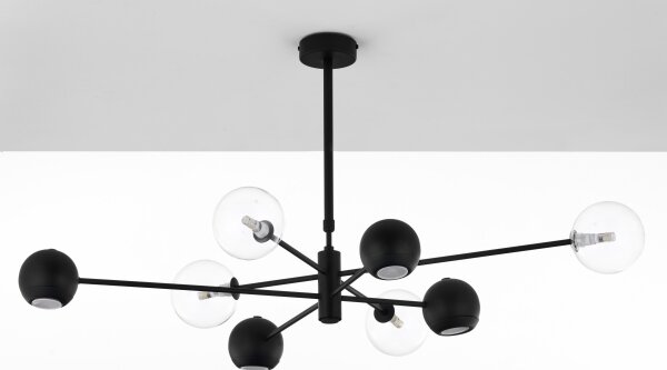 Jupiter 1996 - Luster na tyči MOKA 4xGU10/10W/230V + 4xG9/10W/230V čierna/číra