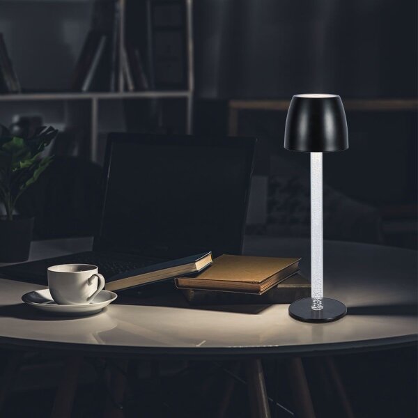 LED stmievateľná nabíjacia stolná lampa LED/3W/5V 3000K čierna