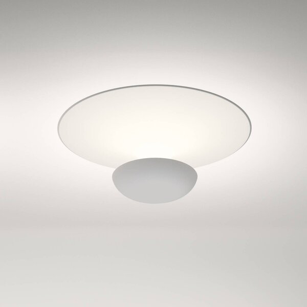 Vibia stropné LED svetlo Funnel, biele, hliník, Ø 35 cm, 2 700 K, Obývacia izba / jedáleň, Hliník, Dizajn, Závesné svietidlo