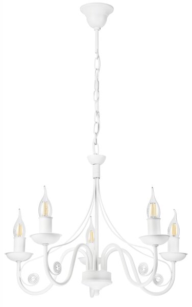 Luster na reťazi DONATO 5xE14/40W/230V biela