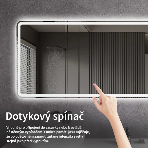 CERANO - Kúpeľňové LED zrkadlo Aspetto - 100x70 cm