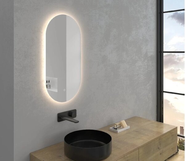 CERANO - Kúpeľňové LED zrkadlo Argento - 40x80 cm