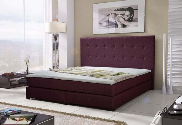 Čalúnená posteľ CRISTAL + matrac + rošt, 140x200 cm, sawana 70