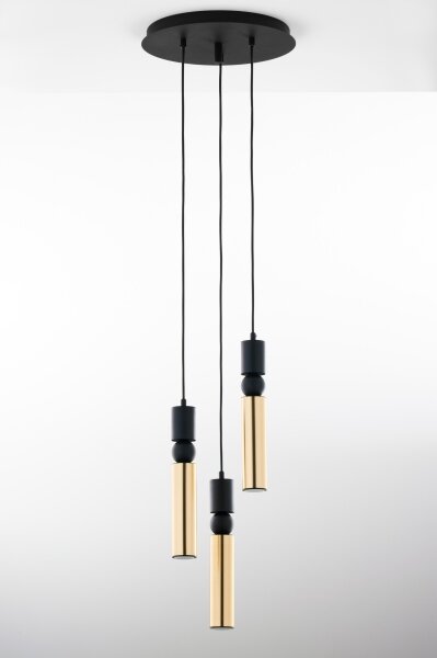 Jupiter 2016 - Luster na lanku ALAS 3xGU10/10W/230V zlatá/čierna