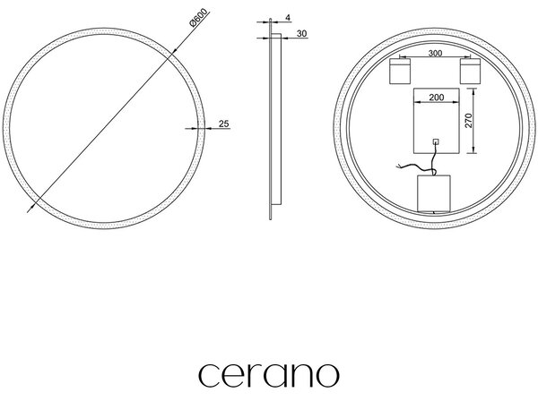 CERANO - Kúpeľňové LED zrkadlo Lavoro - Ø60 cm