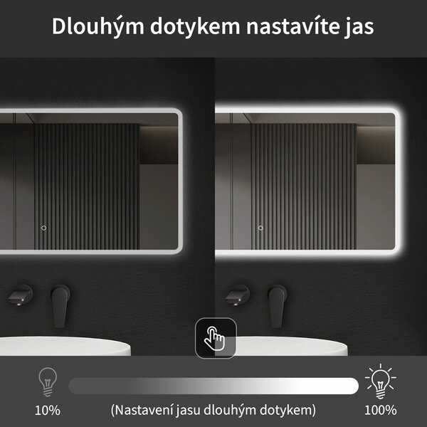 CERANO - Kúpeľňové LED zrkadlo Grande - 60x80 cm