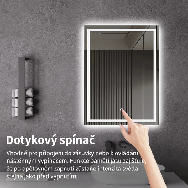 CERANO - Kúpeľňové LED zrkadlo Interno - 50x70 cm