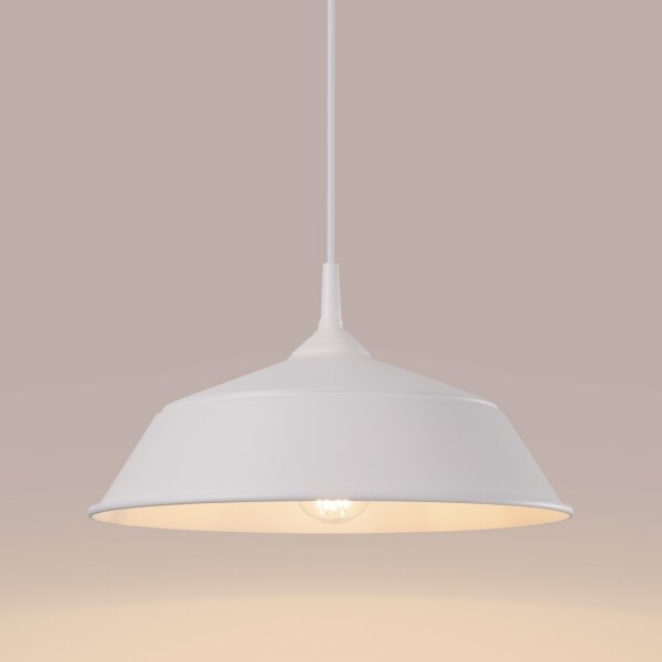 Sollux SL.1327 - Luster na lanku FRIKA 1xE27/15W/230V pr. 34 cm biela