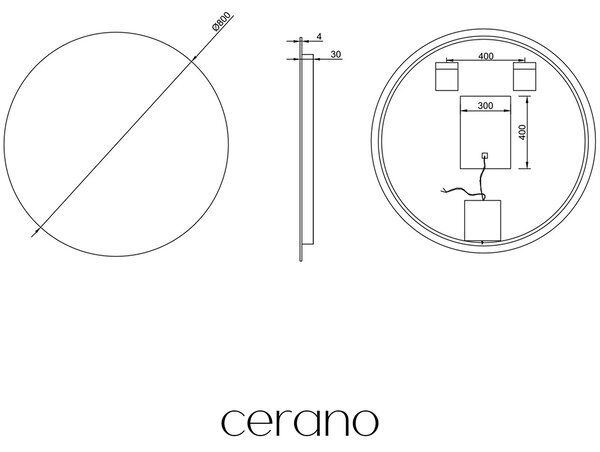 CERANO - Kúpeľňové LED zrkadlo Libro - Ø 80 cm