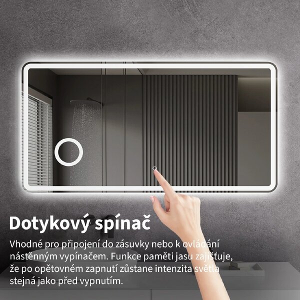CERANO - Kúpeľňové LED zrkadlo Lucido - 80x60 cm