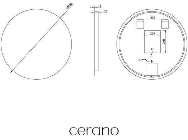 CERANO - Kúpeľňové LED zrkadlo Libro - Ø 60 cm