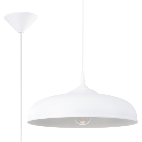 Sollux SL.1329 - Luster na lanku GINA 1xE27/15W/230V pr. 38 cm biela