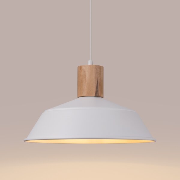 Sollux SL.1321 - Luster na lanku FANO 1xE27/15W/230V pr. 34 cm biela