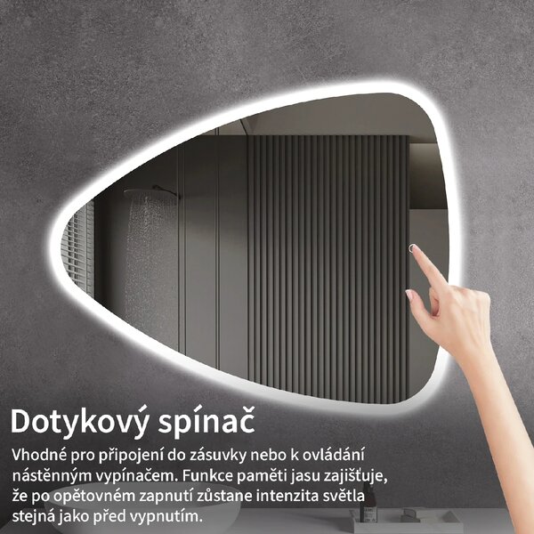 CERANO - Kúpeľňové LED zrkadlo Riflettore - 70x55 cm