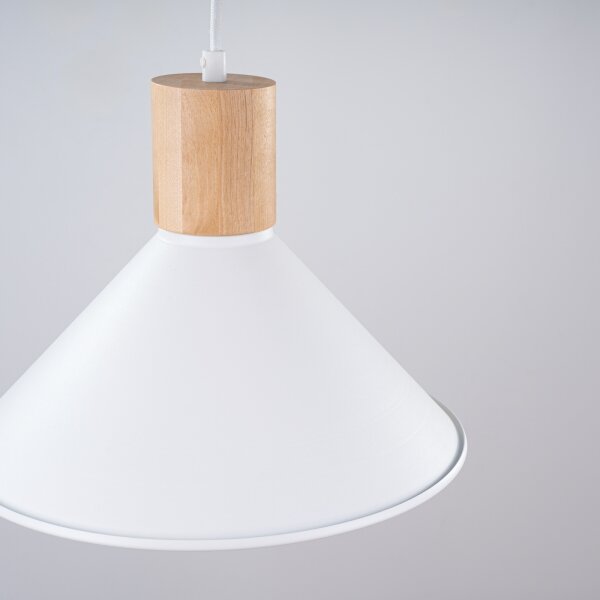 Sollux SL.1319 - Luster na lanku JAGA 1xE27/15W/230V pr. 30 cm biela