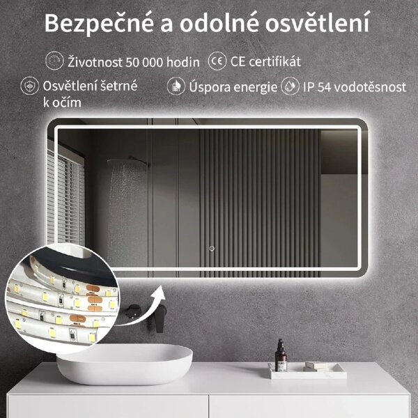 CERANO - Kúpeľňové LED zrkadlo Retano - 100x70 cm