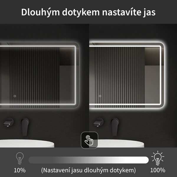 CERANO - Kúpeľňové LED zrkadlo Retano - 100x70 cm
