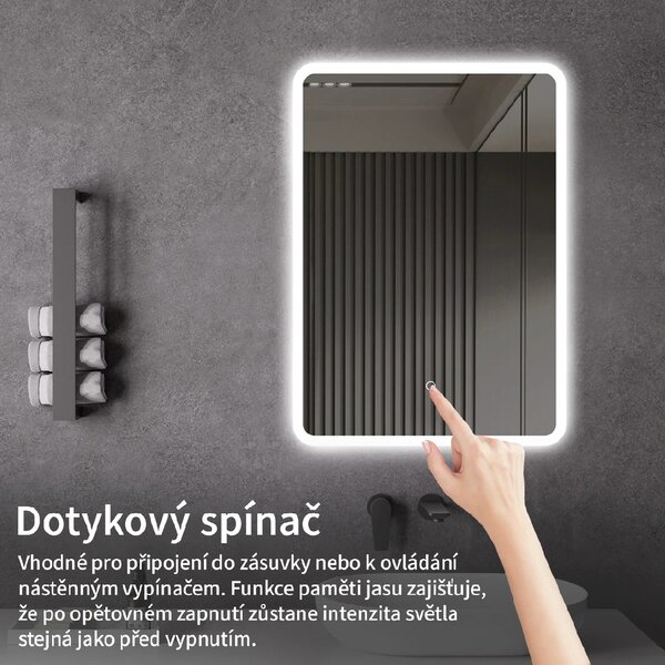 CERANO - Kúpeľňové LED zrkadlo Silvano - 60x80 cm