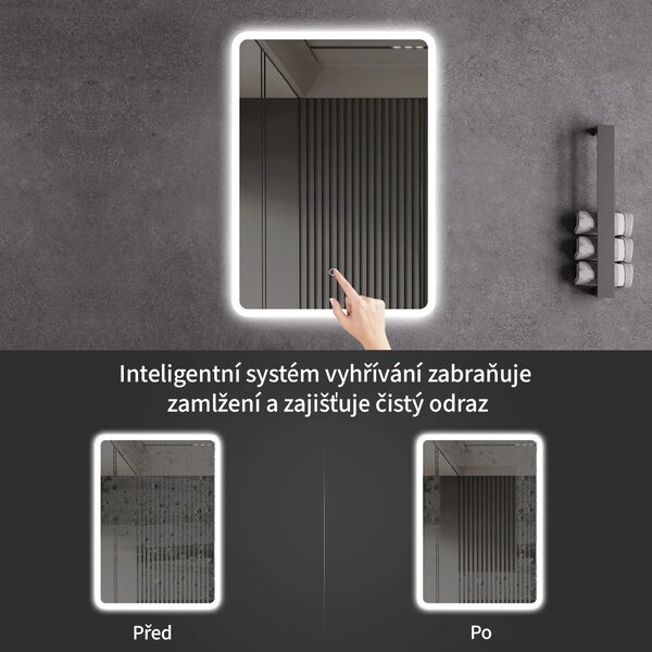 CERANO - Kúpeľňové LED zrkadlo Silvano - 60x80 cm