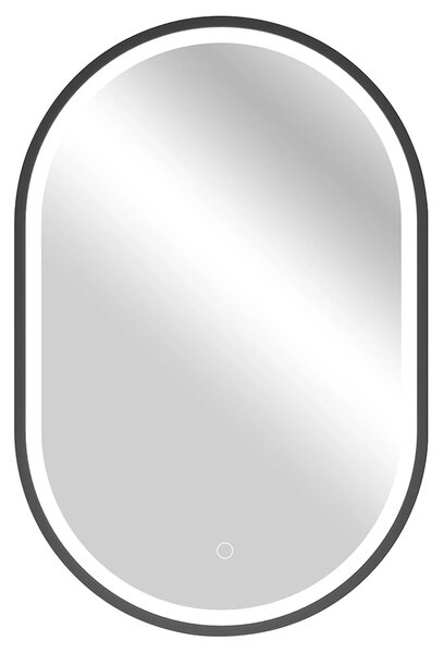 CERANO - Kúpeľňové LED zrkadlo Salvo, kovový rám - čierna matná - 40x60 cm