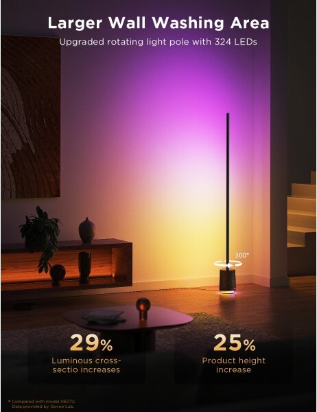 Govee - LED Stojacia lampa s reproduktorom Pro RGBICWW Wi-Fi + DO