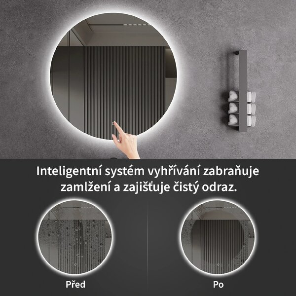 CERANO - Kúpeľňové LED zrkadlo Specchio - Ø 60 cm