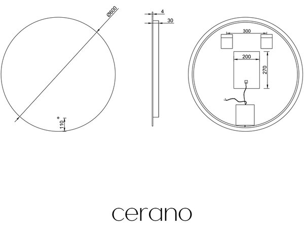 CERANO - Kúpeľňové LED zrkadlo Specchio - Ø 60 cm